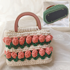 Cuir pu tricot crochet sacs clou bas&nbsp;DIY-WH0064-81