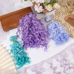 4 peluca de muñeca PP de 4 colores con cabello largo y rizado&nbsp;DIY-GL0006-20A