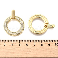 Messing Micro Pave klare Zirkonia Ohrstecker&nbsp;EJEW-C147-01A-G