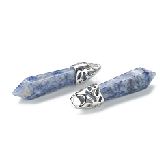 Ciondoli a punta in diaspro blu naturale con macchie proiettile&nbsp;G-E332-C36