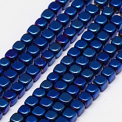 Electroplate non magnetici ematite sintetico fili di perline&nbsp;G-J172-4x4mm-M