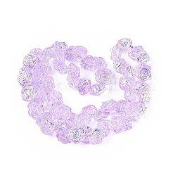 Chapelets de perles en verre transparent électrolytique&nbsp;EGLA-N056-02A-03