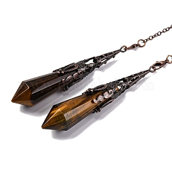Natürliches Tigerauge spitzes Wünschelrutenpendel große Anhänger&nbsp;G-H285-06R-A02