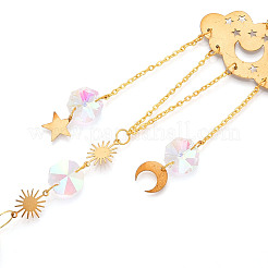 Decoraciones colgantes de vidrio facetado sun catcher&nbsp;LS-AJEW-A037-12G
