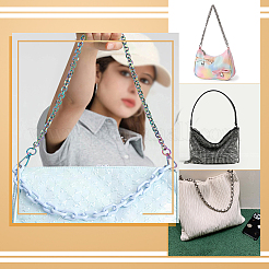 2 poignée de sac en alliage de zinc avec chaîne et câble&nbsp;FIND-PH0009-82D