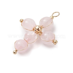 Colgantes naturales de cuarzo rosa&nbsp;PALLOY-JF02885-03