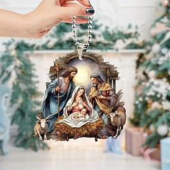 Ornements suspendus en acrylique de Jésus de religion&nbsp;PW-WGEBBB8-01
