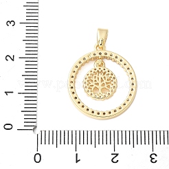 Pendentifs avec zircon cubiques à micro-pavés en laiton&nbsp;KK-D357-02B-G