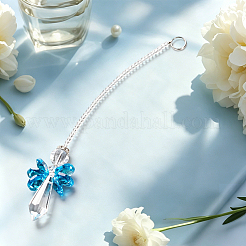 1 pendentif décoratif en verre en forme d'ange&nbsp;HJEW-DJ0001-17A