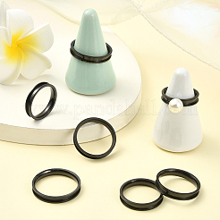 18 stücke 6 stile 201 edelstahl geriffelte finger ring einstellungen&nbsp;RJEW-SC0001-33EB