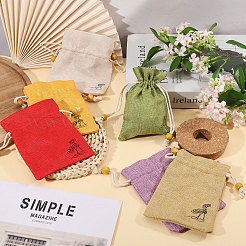 24 borsa con coulisse in tessuto stampato a fiori in 6 colori&nbsp;ABAG-CA0001-22B