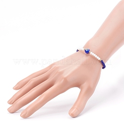 Verre à facettes perles bracelets extensibles&nbsp;BJEW-JB05984-01