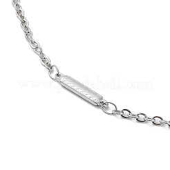 Collana a maglie rettangolari in acciaio inossidabile 304 anti-ossidazione&nbsp;NJEW-K249-04P