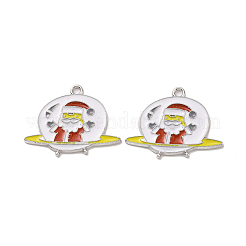 Pendentifs en émail d'alliage de placage de support de thème de noël&nbsp;PALLOY-O109-37P