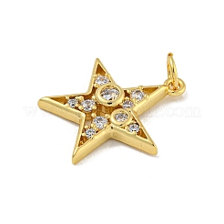Pendentifs avec zircon cubiques à micro-pavés en laiton&nbsp;KK-N254-122G