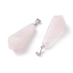 Quarzo rosa naturale ha ciondoli&nbsp;G-I314-02P-16