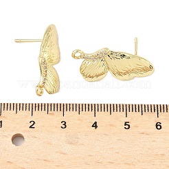 Reperti per orecchini a bottone in zircone chiaro con micro pavé di ottone&nbsp;LS-KK-Z106-02G-07