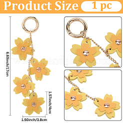 1 ciondolo decorativo a forma di fiore in pelle PU&nbsp;HJEW-CL0001-25