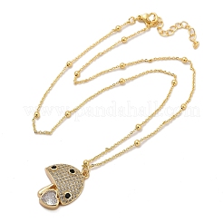 Collana con pendente in ottone con zirconia cubica&nbsp;LS-NJEW-Q041-04G