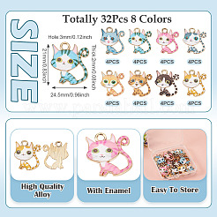 32 pz 8 colori ciondoli in lega di smalto&nbsp;ENAM-TA0002-88