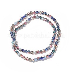 Brins de perles de verre galvanisées transparentes&nbsp;GLAA-G097-04A