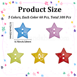 Bottoni in resina 300pz 5 colori&nbsp;DIY-CY0002-22B