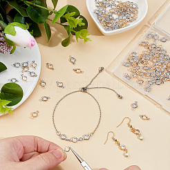 160 Stück 2 Farben Messing Kristall Strass Verbinder Charms&nbsp;KK-HS0015-66