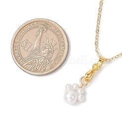 Colliers avec pendentif en forme d'empreinte de patte en perles rondes de 6 mm&nbsp;NJEW-JN05171-03