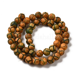 Fili di perline dzi con motivo a tartaruga in stile tibetano&nbsp;G-P229-A-04-8mm