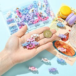 40pcs perles acryliques opaques de placage uv&nbsp;PACR-CJ0001-51