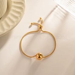 304 Edelstahl Runde Kugel Charm Box Kette Slider Armreifen für Frauen&nbsp;MP4435-4