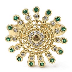 Drehbarer offener Ring mit Zirkonia-Blume&nbsp;RJEW-Q776-05G