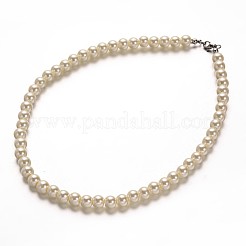 Edelstahl gefärbtes Glas Perle Runde Perlen und Armbänder Schmuck-Sets&nbsp;SJEW-M039-01B