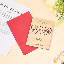 Valentinstag-Grußkarten aus Holz&nbsp;DIY-CP0011-91A