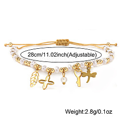 6 Stück Bettelarmbänder aus 304 Edelstahl&nbsp;BA2405-1