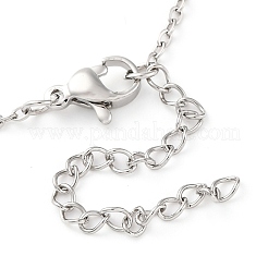 Colliers à pendentif carré en laiton pavé de zircones cubiques pour femmes&nbsp;NJEW-G156-02P-09
