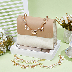 4 stücke 2 arten legierung rosa emaille bowknot herz charme tasche dekorative ketten&nbsp;HJEW-UN00104