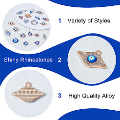 40 Stück Strass-Verbindungsstück-Sets aus Zinklegierung für Charms und Anhänger&nbsp;FIND-HY0004-30