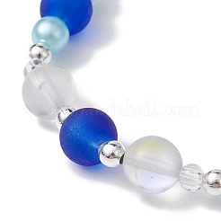 Braccialetto elasticizzato con perline imitazione perla in plastica ABS e vetro&nbsp;BJEW-JB09747
