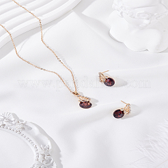 Ensemble collier et boucles d'oreilles à tige en alliage avec pendentif en zircone cubique&nbsp;SJEW-LP0001-54