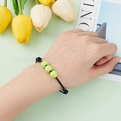 20 Stück 2 Farben Kunststoff-Armbänder mit runden Perlen und Wachsseil&nbsp;BJEW-GF0001-11