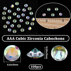 100 Stück Zirkonia-Cabochons mit spitzer Rückseite&nbsp;ZIRC-BBC0002-39