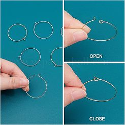 100 pcs 2 couleurs 316 anneaux de breloquese de verre à vin en acier inoxydable chirurgical&nbsp;STAS-UN0028-95B