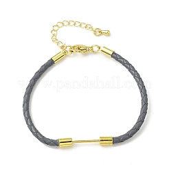 3 mm geflochtenes rundes Kunstlederband zum Basteln von Armbändern&nbsp;MAK-S075-01G