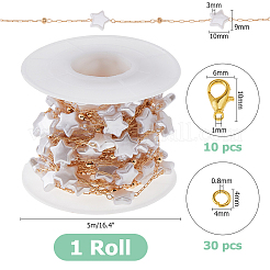 Fai da te ottone abs imitazione perla perline catene fatte a mano collane kit per la realizzazione&nbsp;DIY-HS0001-65C