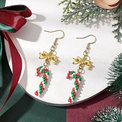 Weihnachtsmotiv: Glasperlen-Ohrhänger für Damen&nbsp;EJEW-MZ00215
