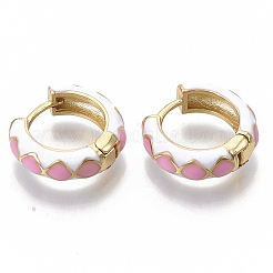 Latón pendientes de aro Huggie&nbsp;EJEW-S209-05