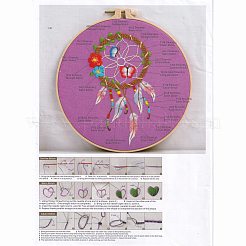 Rete/rete intrecciata fai da te con kit di ricamo con motivo piuma&nbsp;DIY-O021-17B