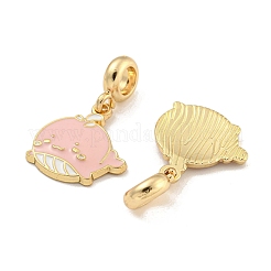 Encantos colgantes europeos de ballena esmaltada de aleación con revestimiento en estante&nbsp;FIND-B034-53G-01