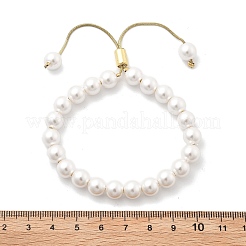 Bracelets coulissants en perles de laiton plaquées durables pour femmes&nbsp;BJEW-K268-04G